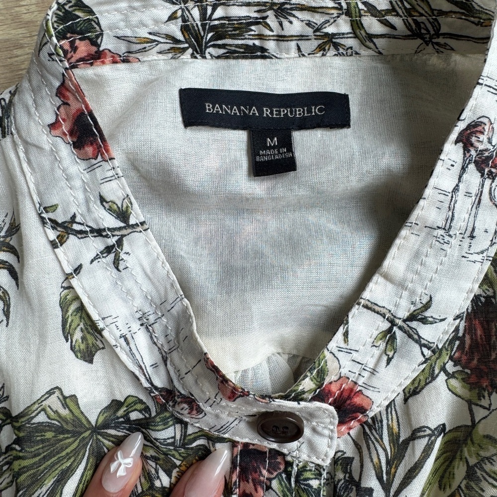 BANANA REPUBLIC Floral Mini Pleated A-Line Dress M - Picture 4 of 6